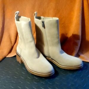 Vince Camuto Lugged Sole Boots Beige 7.5